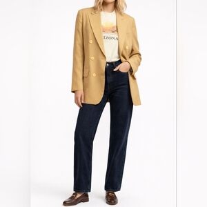VINTAGE DONNA KARAN 100% Silk Double Breasted Blazer | S | 90s Tailored Luxury